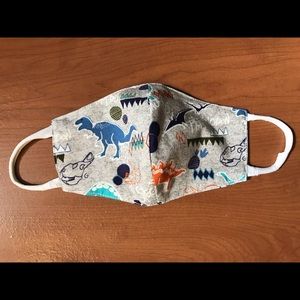 Reversible Dinosaurs-LightBlue Face Mask w/ Pocket